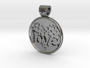 Love is Forever, pendant in Polished Silver