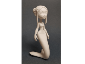 Mermaid Figure in White Processed Versatile Plastic
