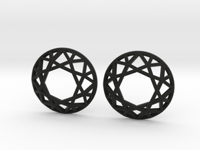 Diamond Wireframe Top Earrings in Black Natural Versatile Plastic