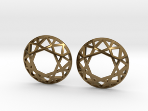 Diamond Wireframe Top Earrings in Polished Bronze