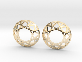 Diamond Wireframe Top Earrings in 14K Yellow Gold