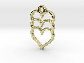 Hearts x 3 in 18k Gold Plated Brass