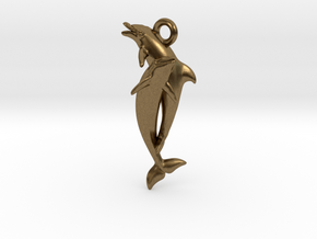 Dolphin Pendant in Natural Bronze