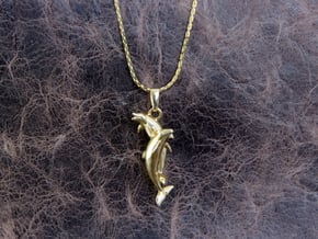 Dolphin Pendant in Polished Brass