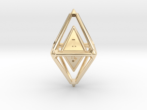 d8 Dice Pendant in 14k Gold Plated Brass
