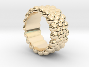Bubbles Round Ring 24 – Italian Size 24 in 14K Yellow Gold