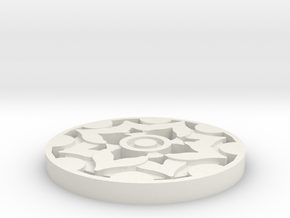 Fleur Style Coaster  in White Natural Versatile Plastic