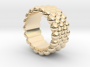 Bubbles Round Ring 26 – Italian Size 26 in 14K Yellow Gold