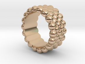 Bubbles Round Ring 29 – Italian Size 29 in 14k Rose Gold Plated Brass