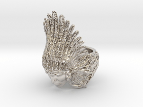 AWARD WINNING DESIGN- Native American Indian Chief in Rhodium Plated Brass: 10 / 61.5