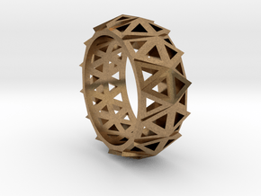 Brilliant Facets - Triangle Ring in Natural Brass