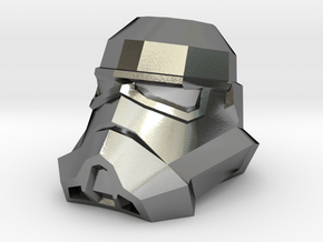 Storm Trooper Low Poly Head in Polished Silver