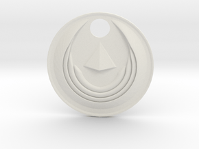 Winged Medallion 1 in White Natural Versatile Plastic