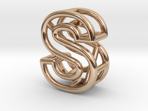 S in 14k Rose Gold Plated Brass