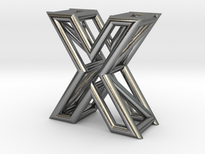 X in Polished Silver