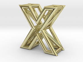 X in 18k Gold Plated Brass