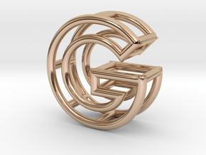 G in 14k Rose Gold Plated Brass