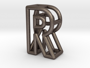 R in Polished Bronzed Silver Steel