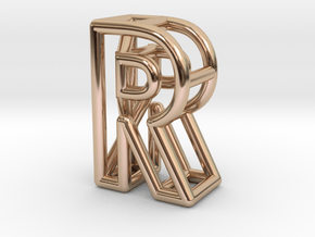 R in 14k Rose Gold Plated Brass