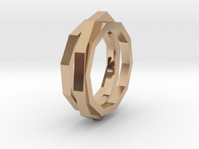 faceted ring in 14k Rose Gold Plated Brass
