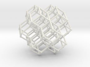 Sacred Geometry RhombicDodeca Honeycomb 50mm  in White Natural Versatile Plastic