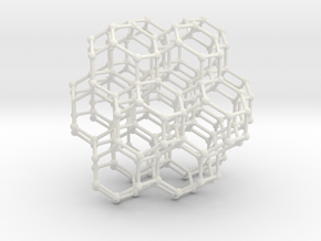 Bitruncated Cubic Honeycomb Sacred Geometry 80mm  in White Natural Versatile Plastic