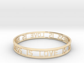 LOVE IS HAPPINESS IS LOVE - simple in 14k Gold Plated Brass
