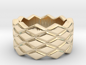 Rhombus Ring 14 – Italian Size 14 in 14K Yellow Gold