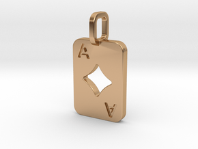 Ace of Diamonds Card in Polished Bronze