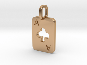 Ace of Clubs Card in Polished Bronze