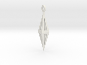 Brilliant Facets - Triangle Earrings in White Natural Versatile Plastic