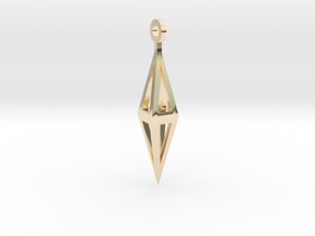 Brilliant Facets - Triangle Earrings in 14k Gold Plated Brass
