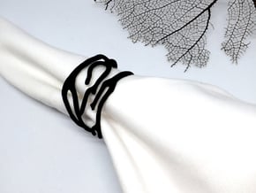 Coral napkin ring in Black Natural Versatile Plastic