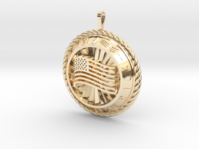 America Medalion in 14K Yellow Gold