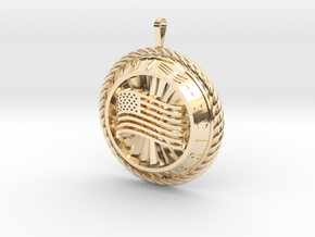 America Medalion in 14k Gold Plated Brass