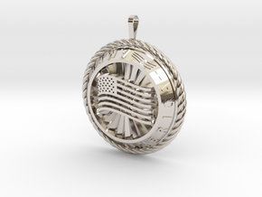 America Medalion in Rhodium Plated Brass