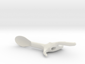 Left Hand Medium Spoon in White Natural Versatile Plastic