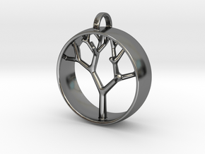 Natural Collection - Tree Pendant in Fine Detail Polished Silver