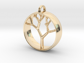 Natural Collection - Tree Pendant in 14k Gold Plated Brass