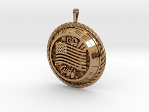 America Medalion Go Girls in Polished Brass