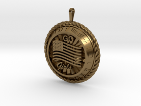America Medalion Go Girls in Polished Bronze