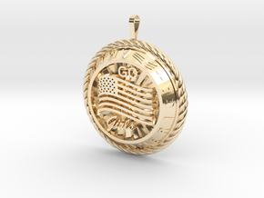 America Medalion Go Girls in 14k Gold Plated Brass