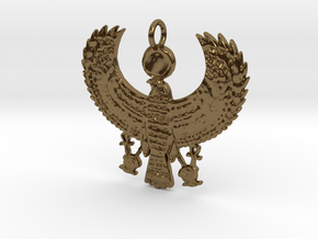 Horus Falcon Pendant in Polished Bronze