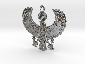 Horus Falcon Pendant in Polished Silver
