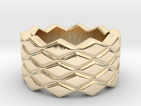 Rhombus Ring 15 – Italian Size 15 in 14K Yellow Gold