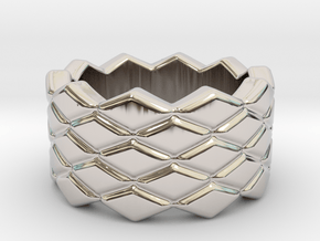 Rhombus Ring 15 – Italian Size 15 in Platinum