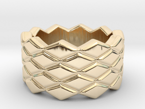 Rhombus Ring 16 – Italian Size 16 in 14K Yellow Gold