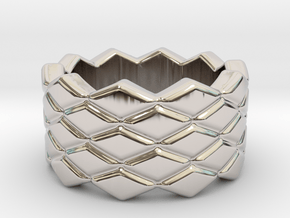Rhombus Ring 18 – Italian Size 18 in Platinum