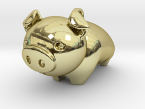 Cute Piggy in 18k Gold Plated Brass
