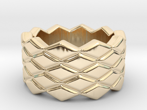 Rhombus Ring 19 – Italian Size 19 in 14K Yellow Gold